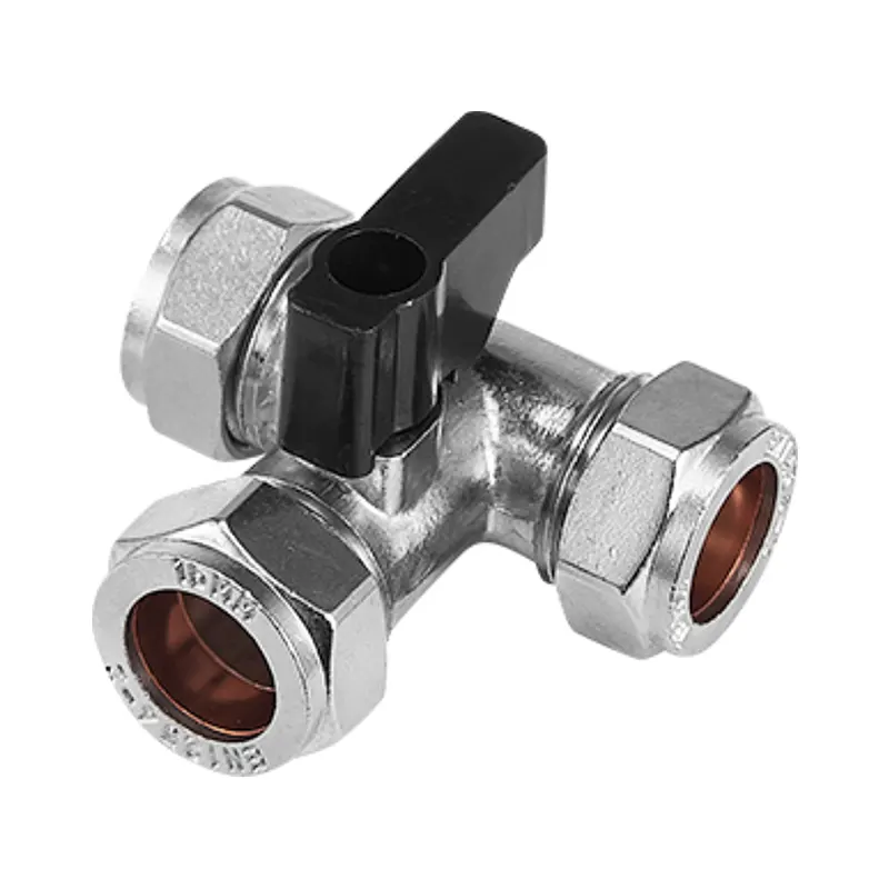 Messing Triple Ferrule Tee-Type Quick-Open Kugleventil