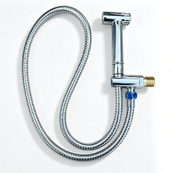 Mellemøsten Hot Sale håndholdt bidet sprøjtesæt, forkromet messing trykknap sprøjtepistol, 1,2M 304 rustfri stål slange, hjemmetoilet rengøring trykforøgende sprøjtesæt
